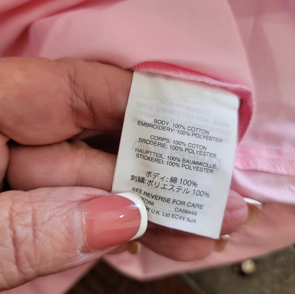 Madewell Pink Embroidered Side Tied Wrap Top Blouse Cotton Size S ? - Picture 8 of 12